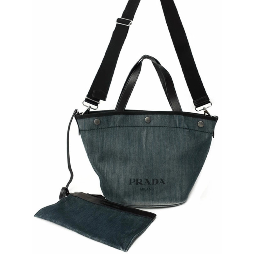 Prada Denim Bucket Tote Bag